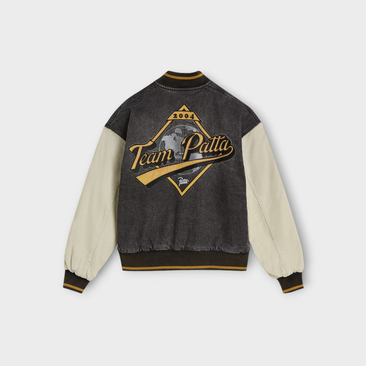 Patta Homerun Denim Varsity Jakke I Sort