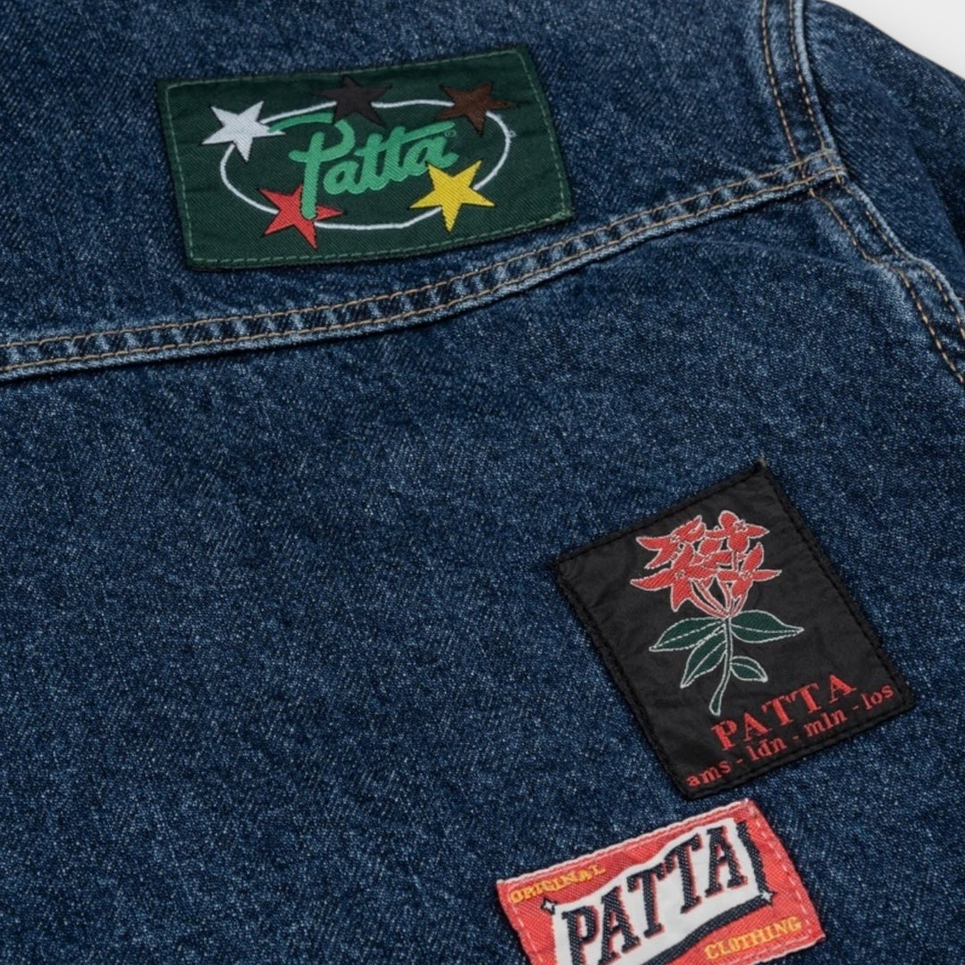 Patta Whole Lotta Labels Denim Jakke I Blå