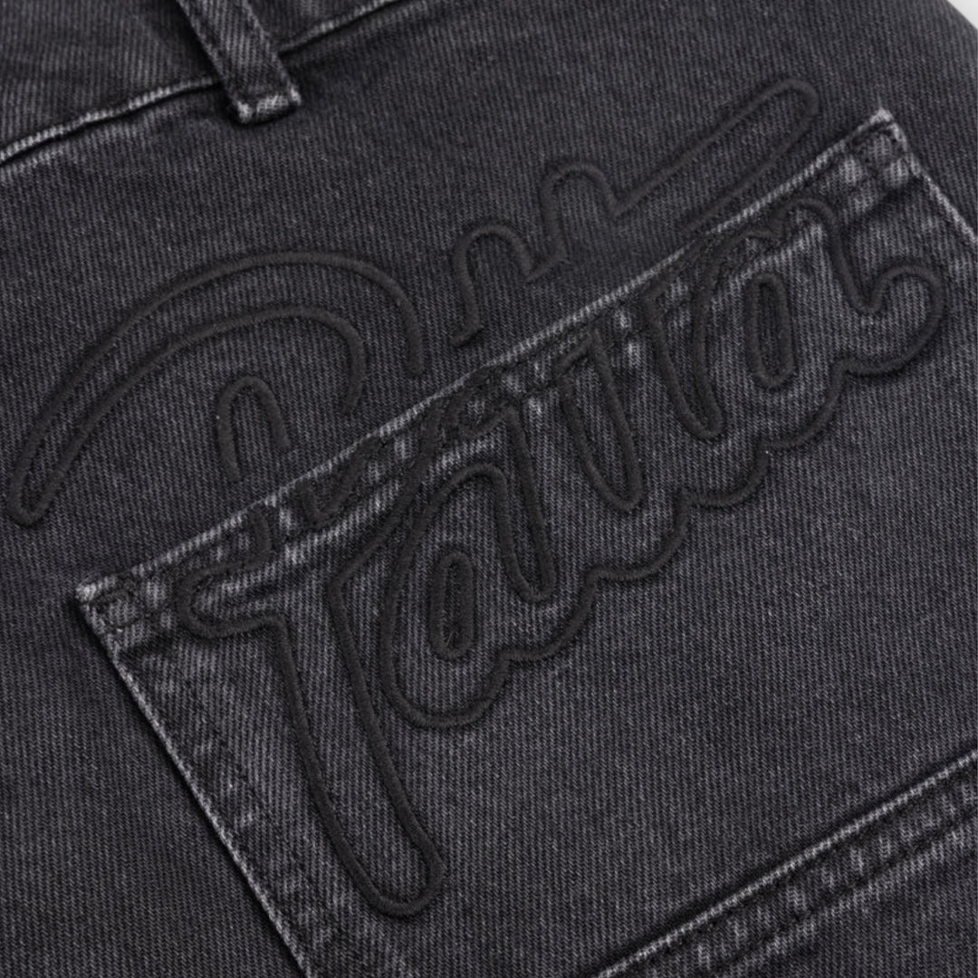 Patta Double Knee Denim Jeans In Black