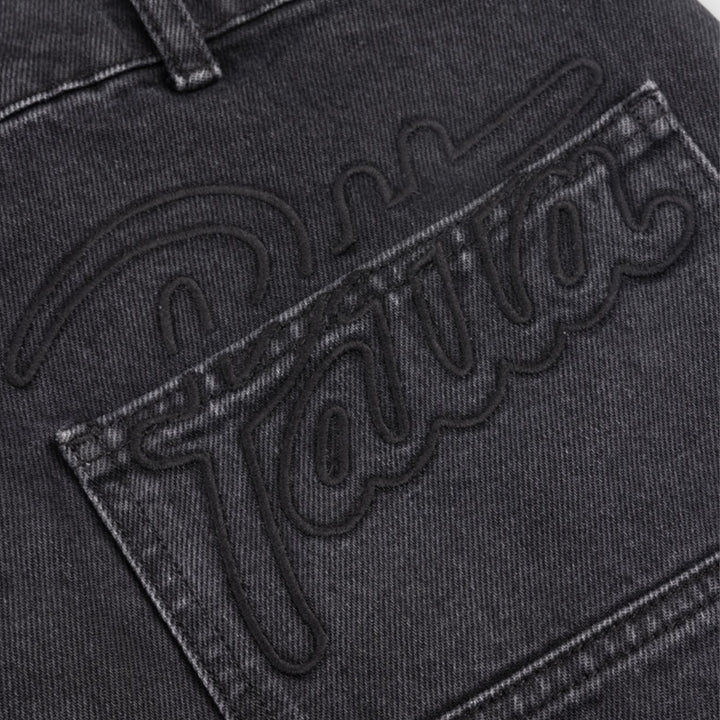 Patta Double Knee Denim Jeans In Black