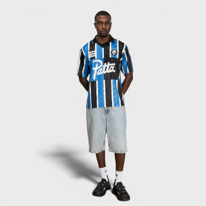Patta Stripe Football Jersey I Blå
