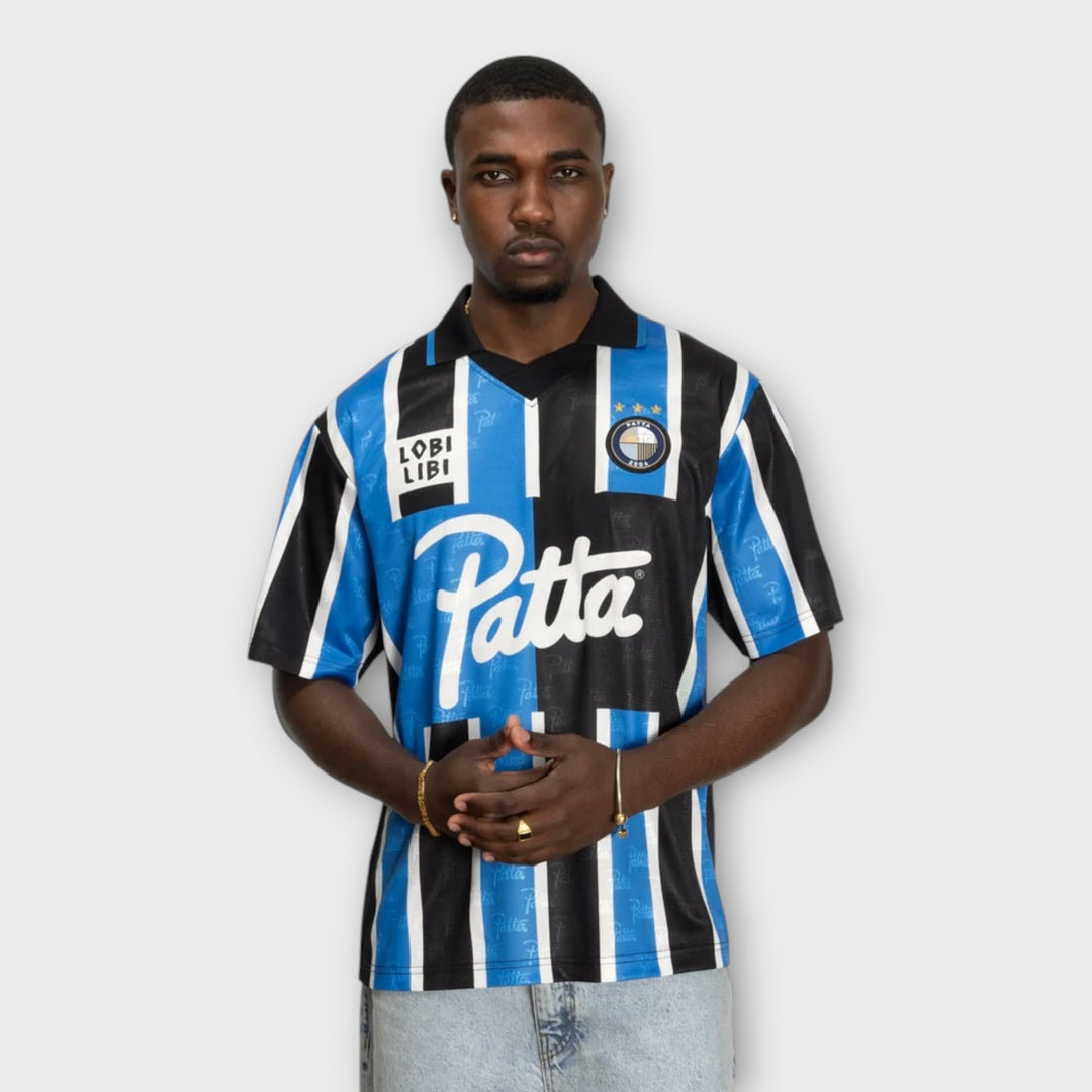 Patta Stripe Football Jersey I Blå