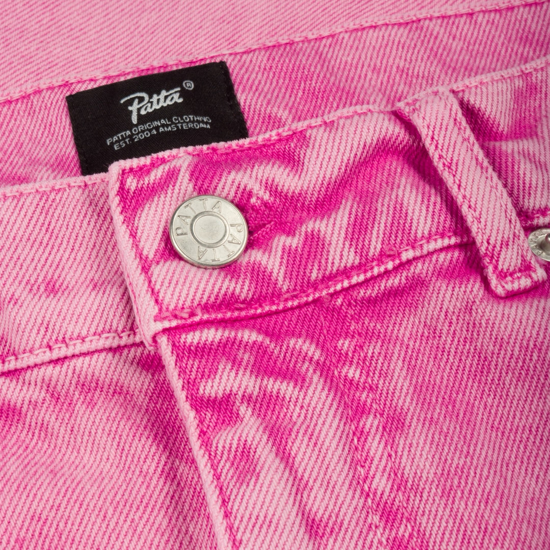 Patta Acid Wash Denim Pants I Pink