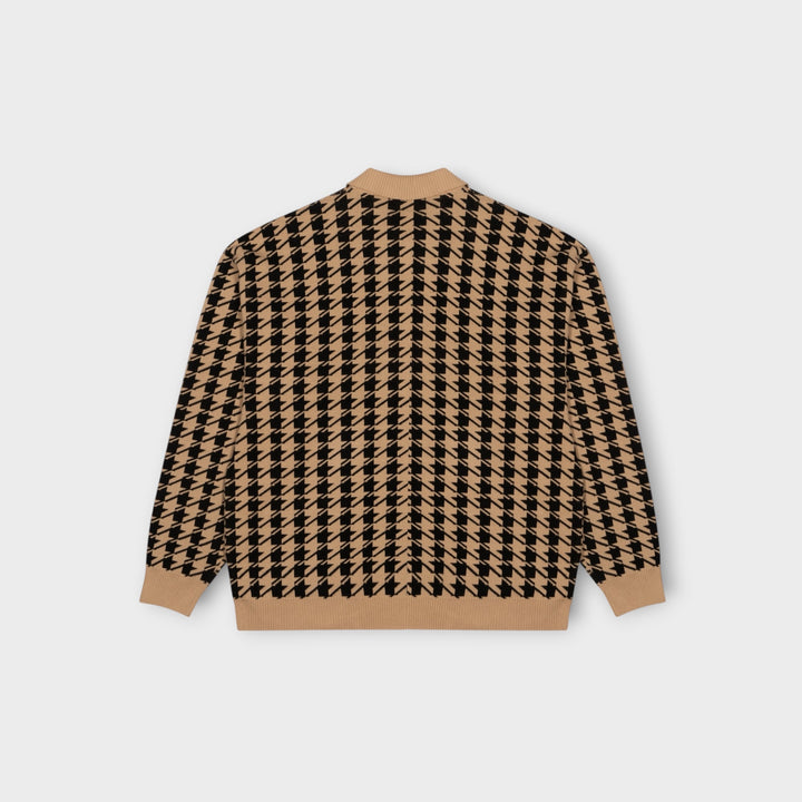 Patta Houndstooth Cardigan I Irish Cream