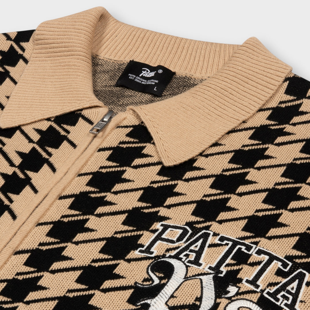Patta Houndstooth Cardigan I Irish Cream
