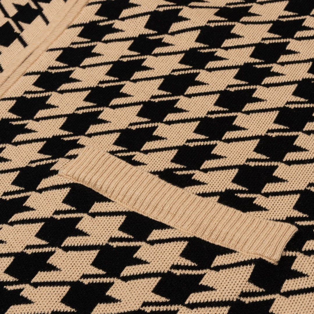 Patta Houndstooth Cardigan I Irish Cream