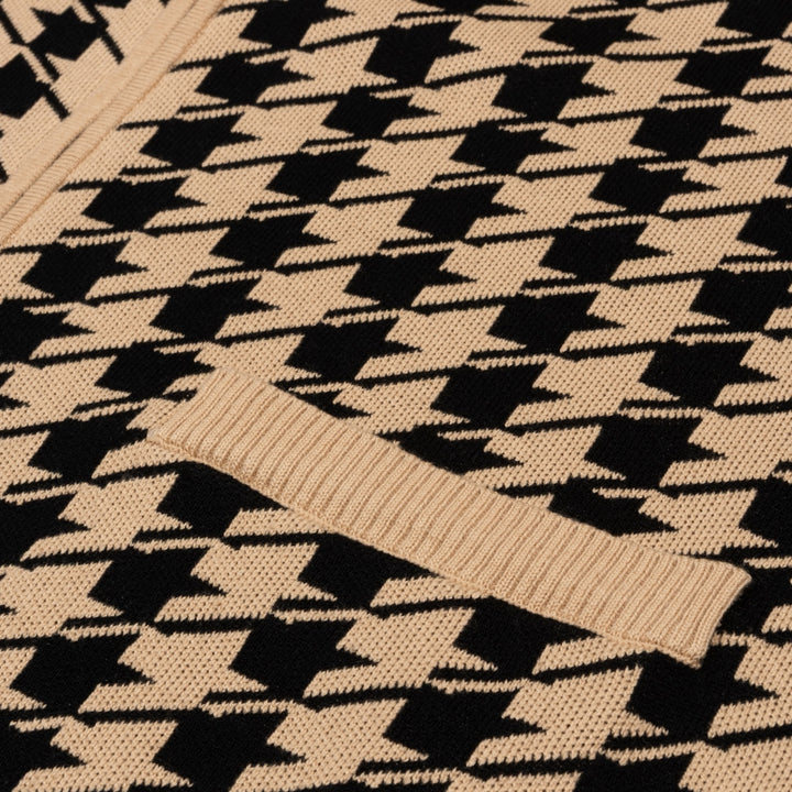 Patta Houndstooth Cardigan I Irish Cream