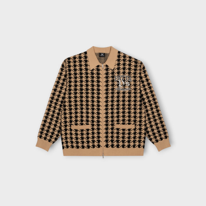 Patta Houndstooth Cardigan I Irish Cream
