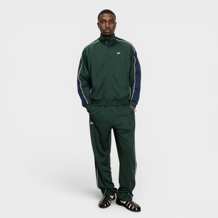 Patta Tricot Straight Track Pants I Grøn