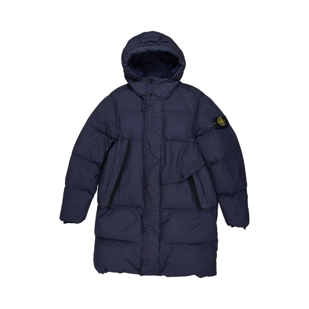 STONE ISLAND GARMENT DYED CRINKLE REPS NY DOWN JACKET LONG