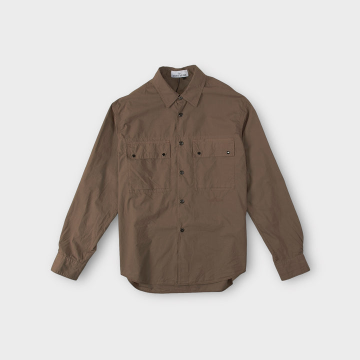 Stone Island 12505 Button Overshirt In Brown