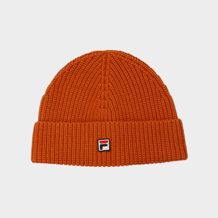 FILA BIELLA Fisherman Logo Beanie In Rust