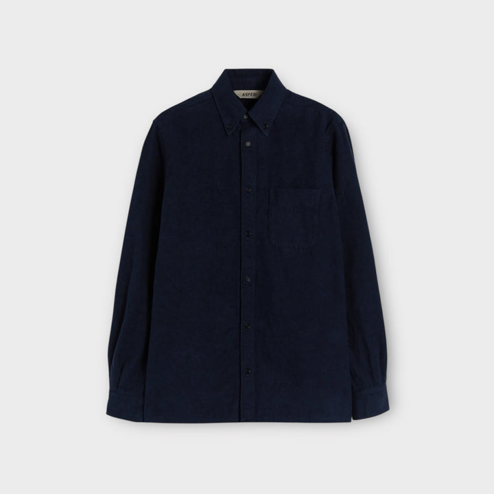 Aspesi Drops Cotton Twill Shirt I Navy