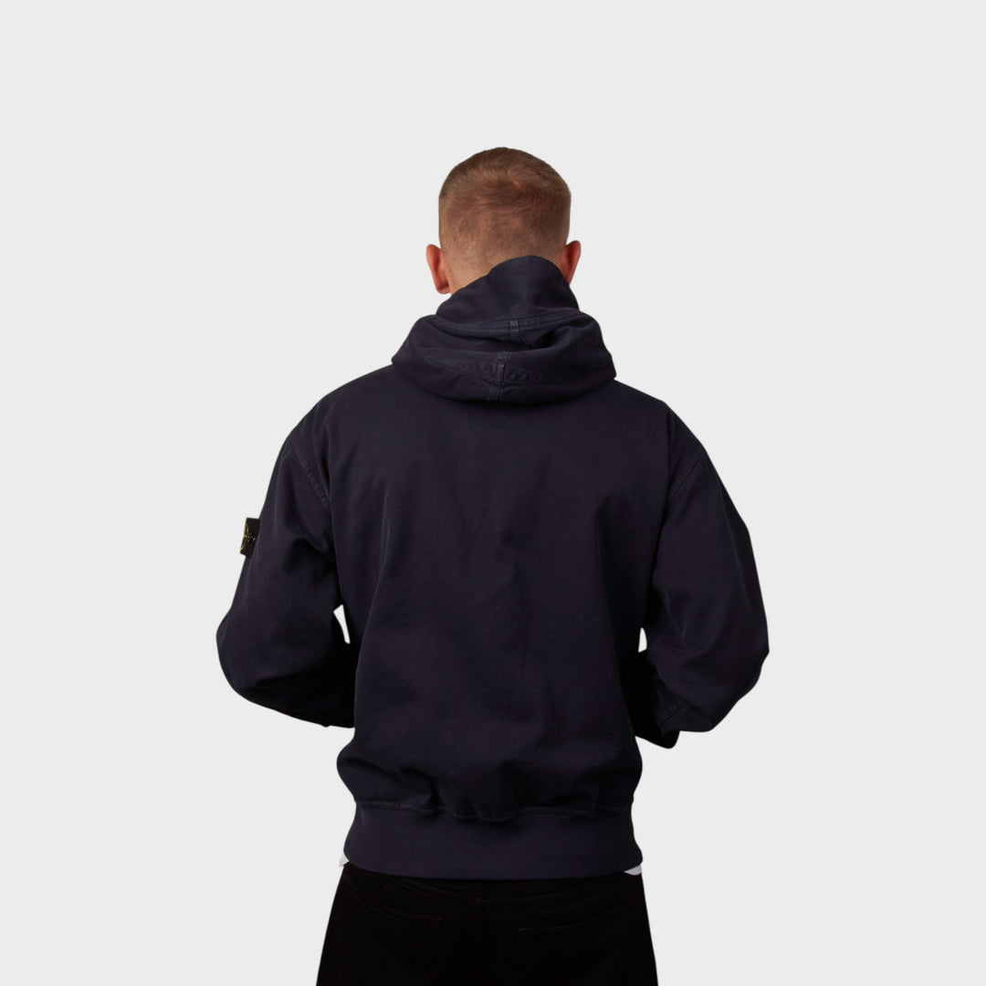 Stone Island Felpa Giubbotto Hooded Jacket In Dark Blue