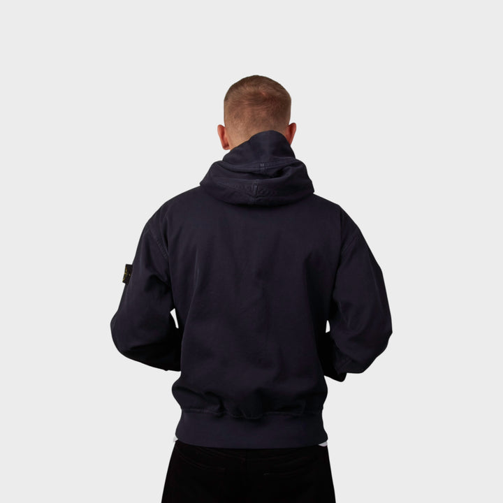 Stone Island Felpa Giubbotto Hooded Jacket In Dark Blue