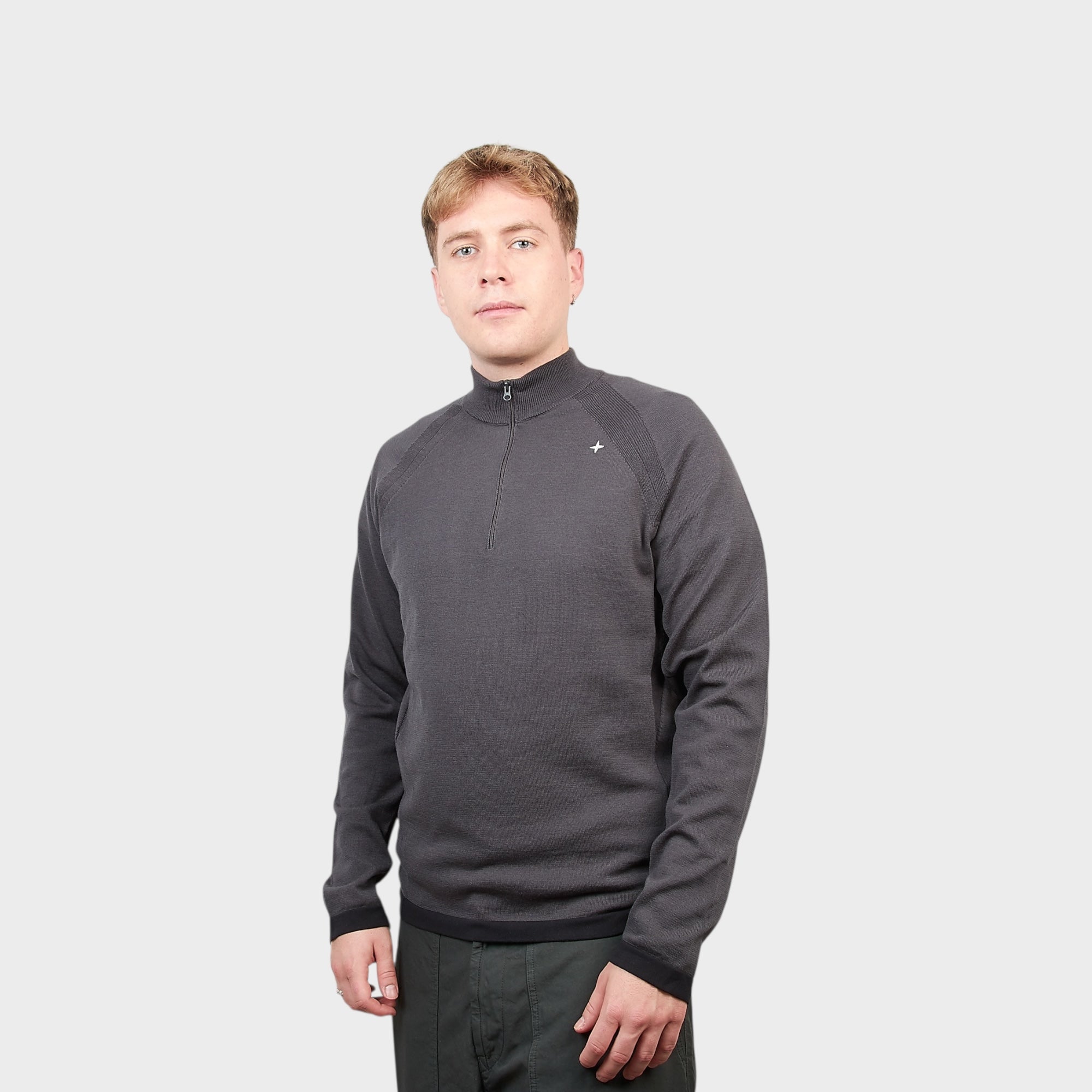 Stone Island Stellina Q-Zip Sweater I Mørkegrå – Le-fix.com