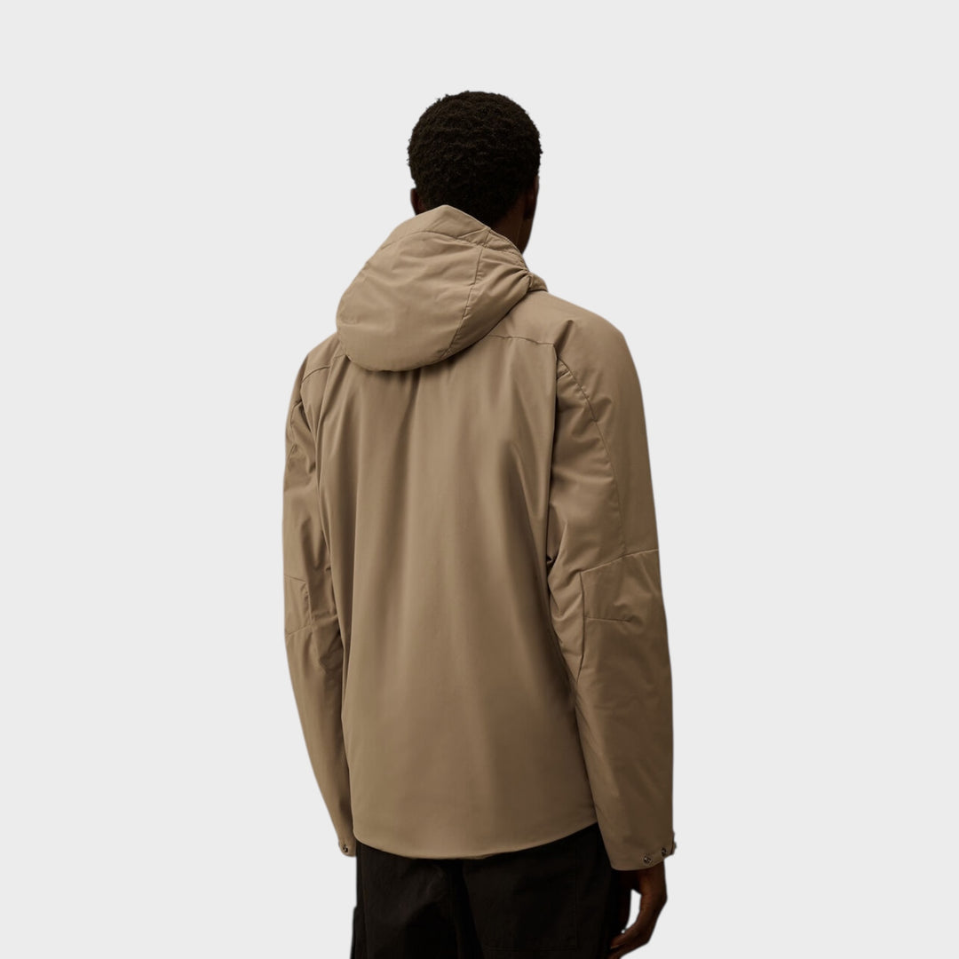 CP Company Pro-Tek Hooded Padded Jacket In Fungi Grey