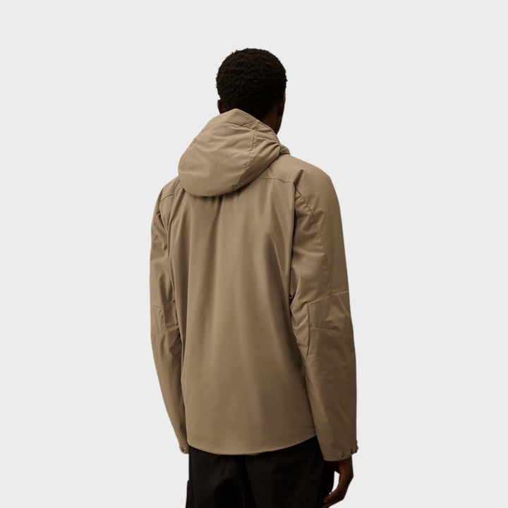 CP Company Pro-Tek Hooded Padded Jacket In Fungi Grey