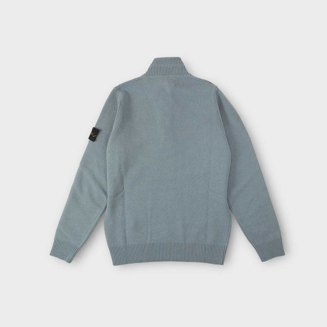 Stone Island 540A3 Q-Zip Knit In Light Green