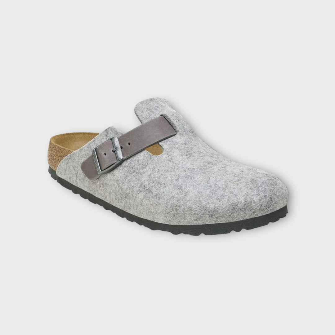 Birkenstock Boston In Light Grey