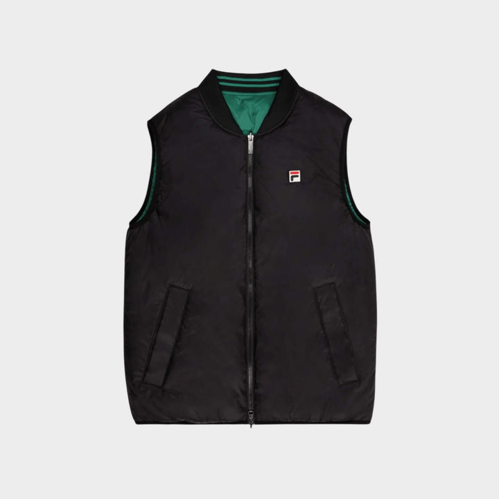 FILA MILANO Regular Reversible Lightweight Vest In Black