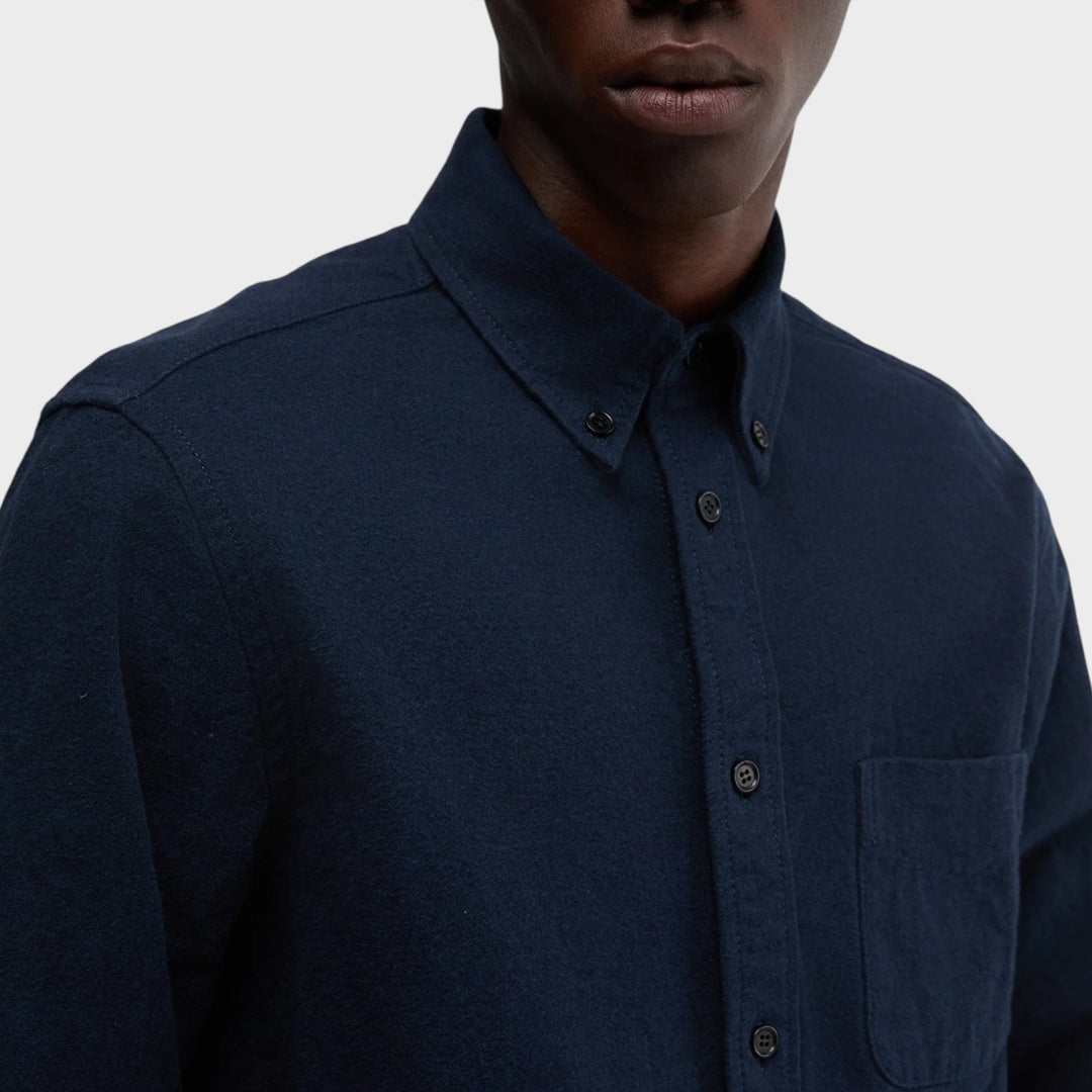 Aspesi Drops Cotton Twill Shirt I Navy