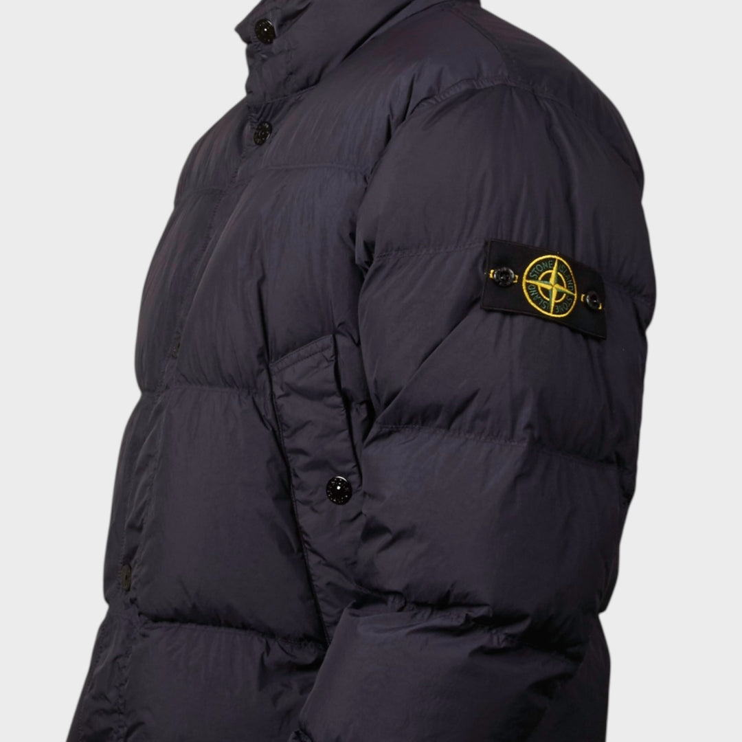 Stone Island Garment Crinkle Reps Down Jacket In Navy