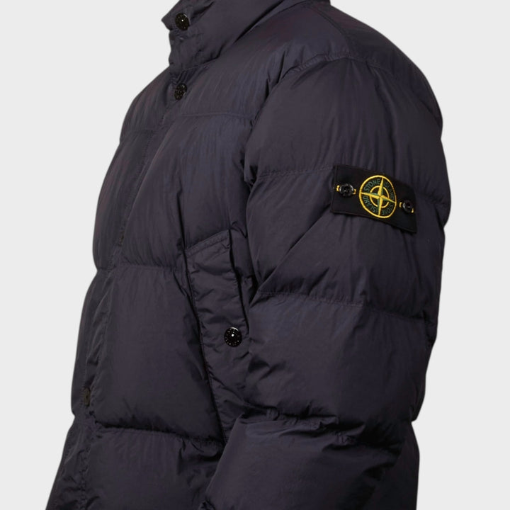 Stone Island Garment Crinkle Reps Down Jacket In Navy