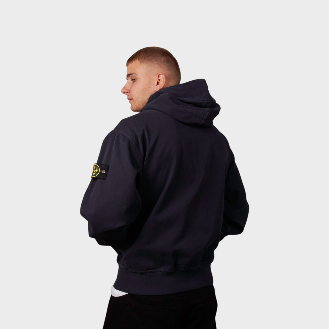 Stone Island Felpa Giubbotto Hooded Jacket In Dark Blue