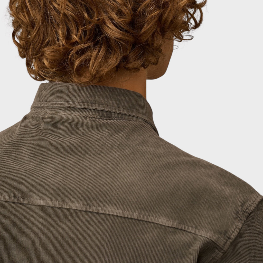 CP Company Corduroy Lens Longsleeve Button Shirt In Grey