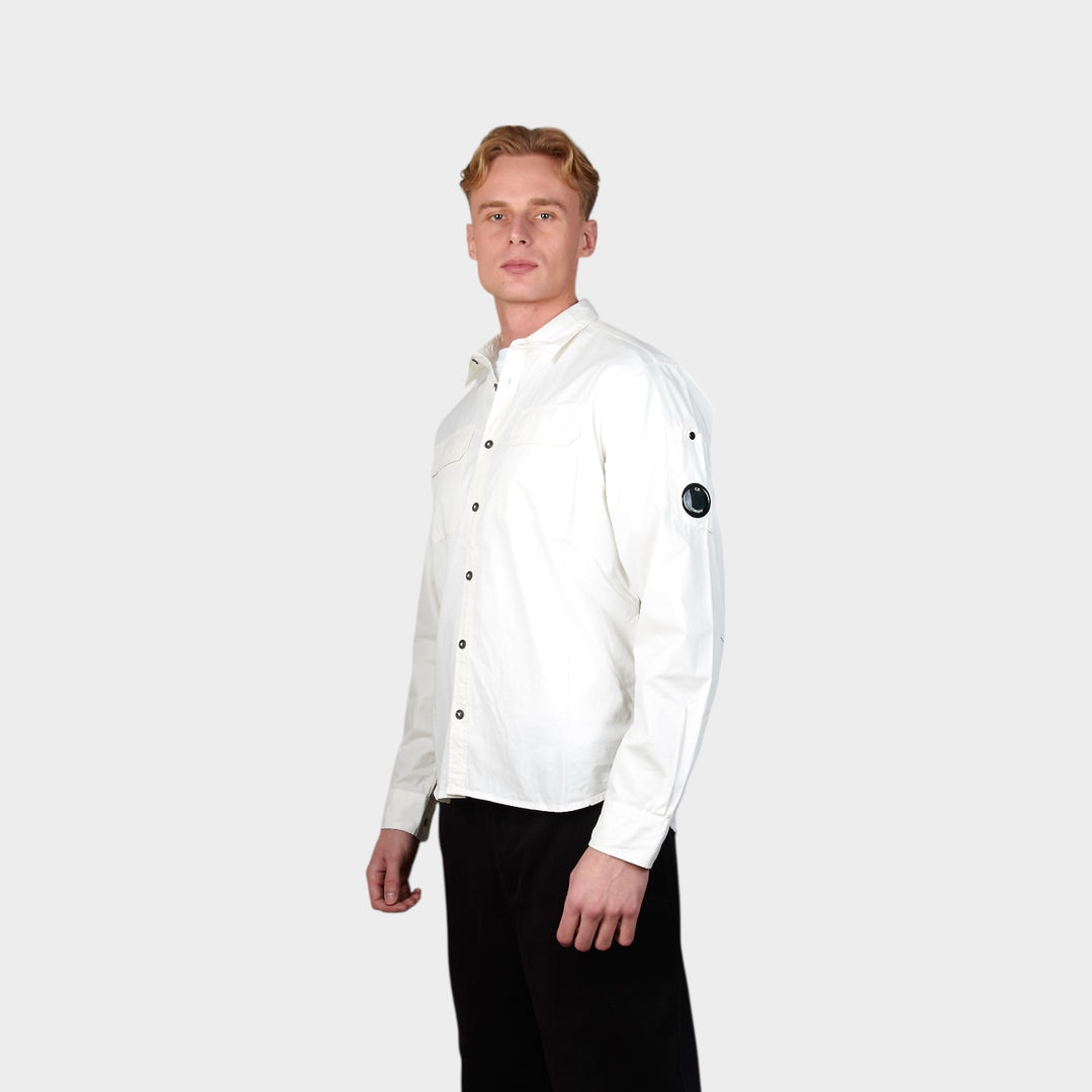 C.P. Company Organic Gabardine Button Skjorte I Gauze White