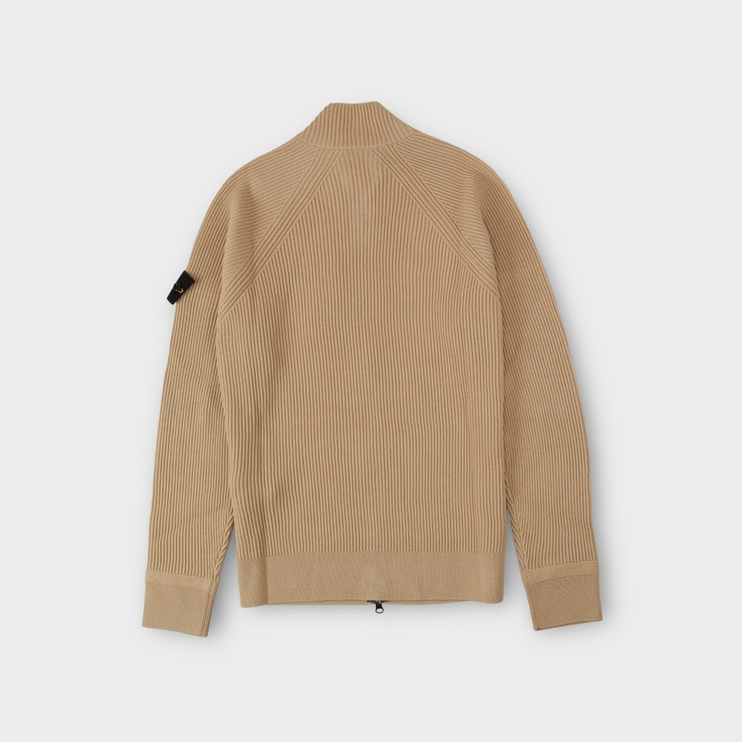 Stone Island 519C2 Full Zip Knit In Sand