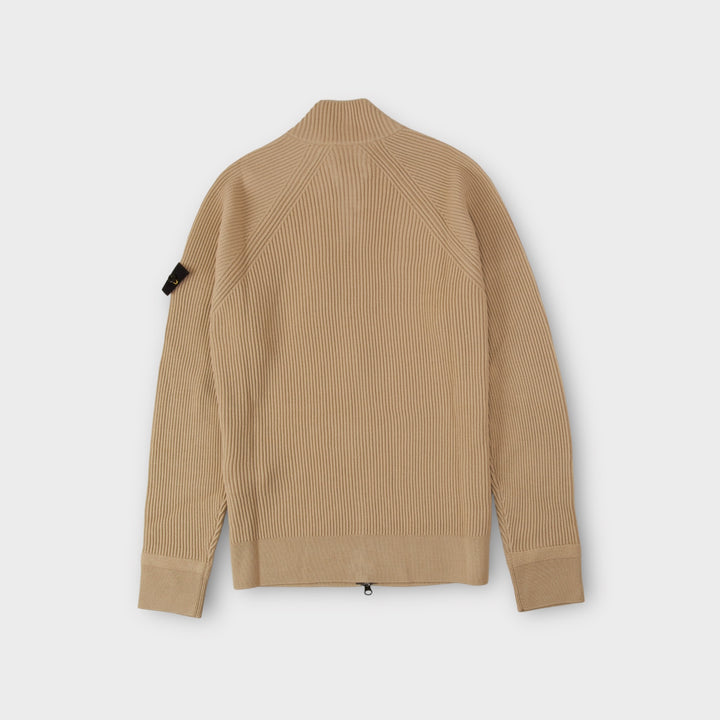 Stone Island 519C2 Full Zip Knit In Sand