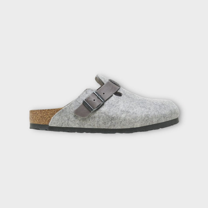 Birkenstock Boston In Light Grey