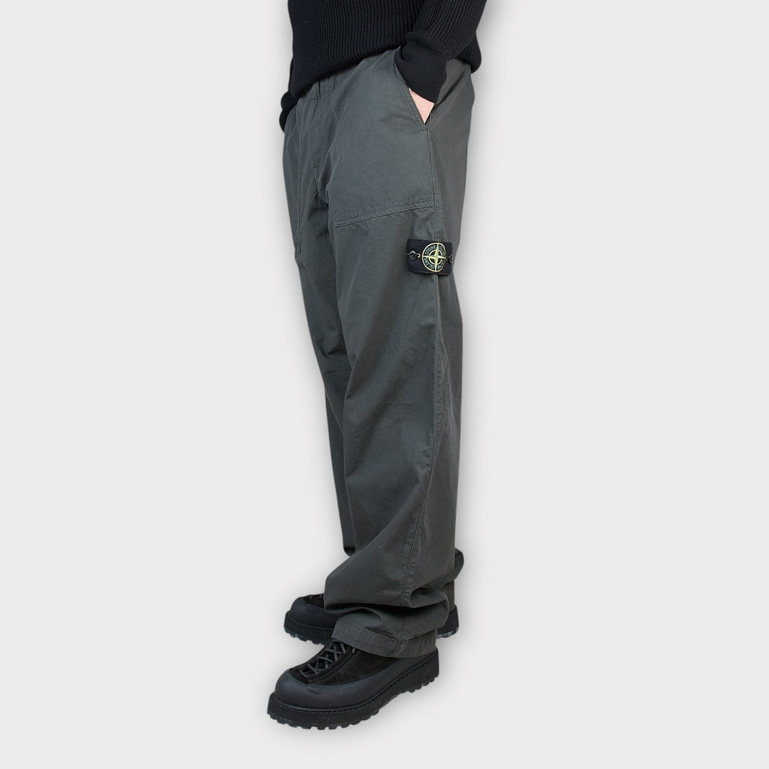 Stone Island Loose Fit Pants In Dark Grey