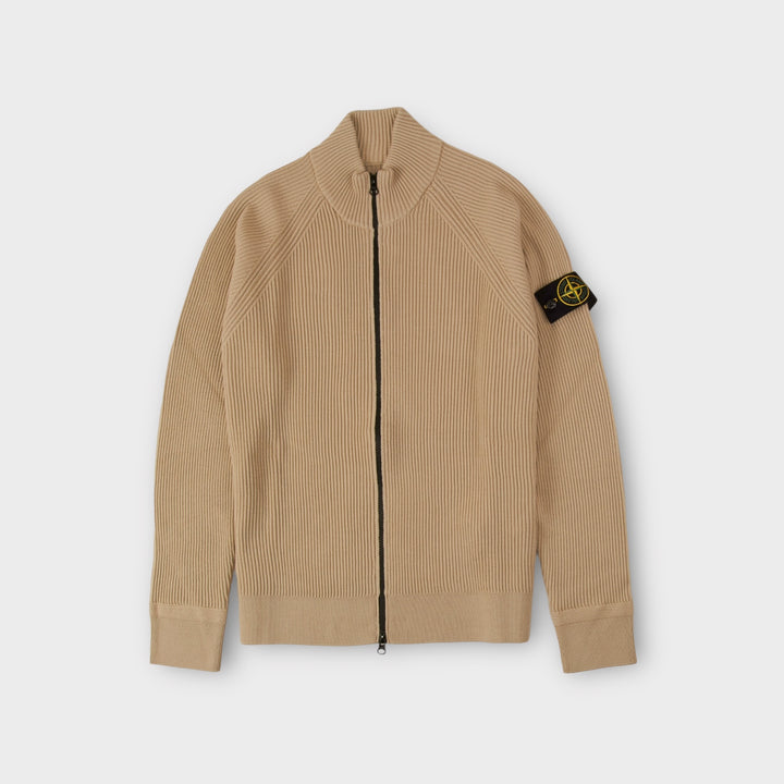 Stone Island 519C2 Full Zip Knit In Sand