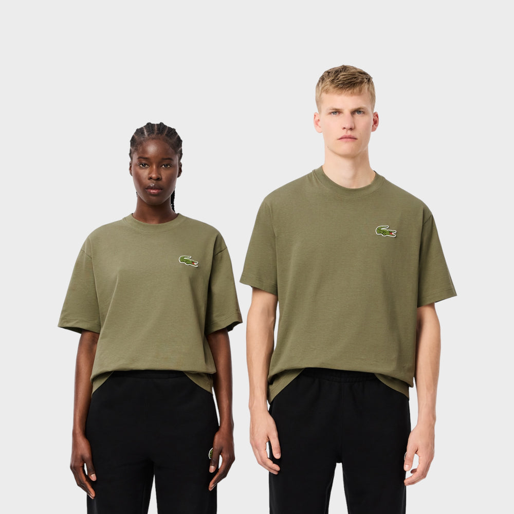 Mænds Lacoste T-shirt i khaki med kort ærme