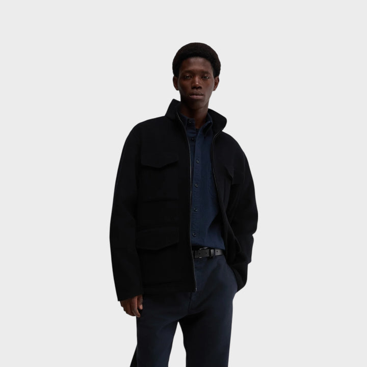 Aspesi Drops Cotton Twill Shirt I Navy
