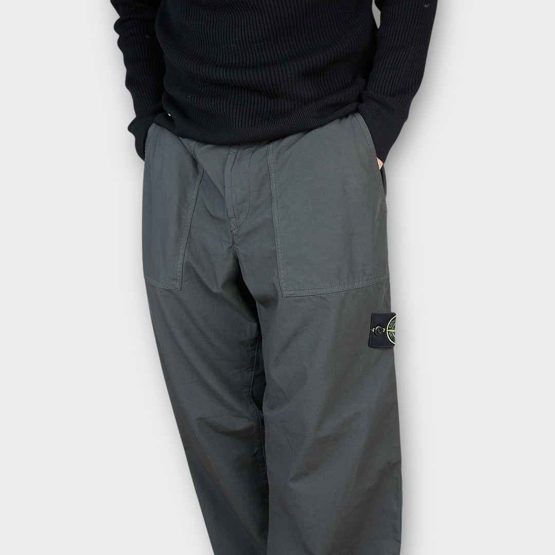 Stone Island Loose Fit Pants In Dark Grey