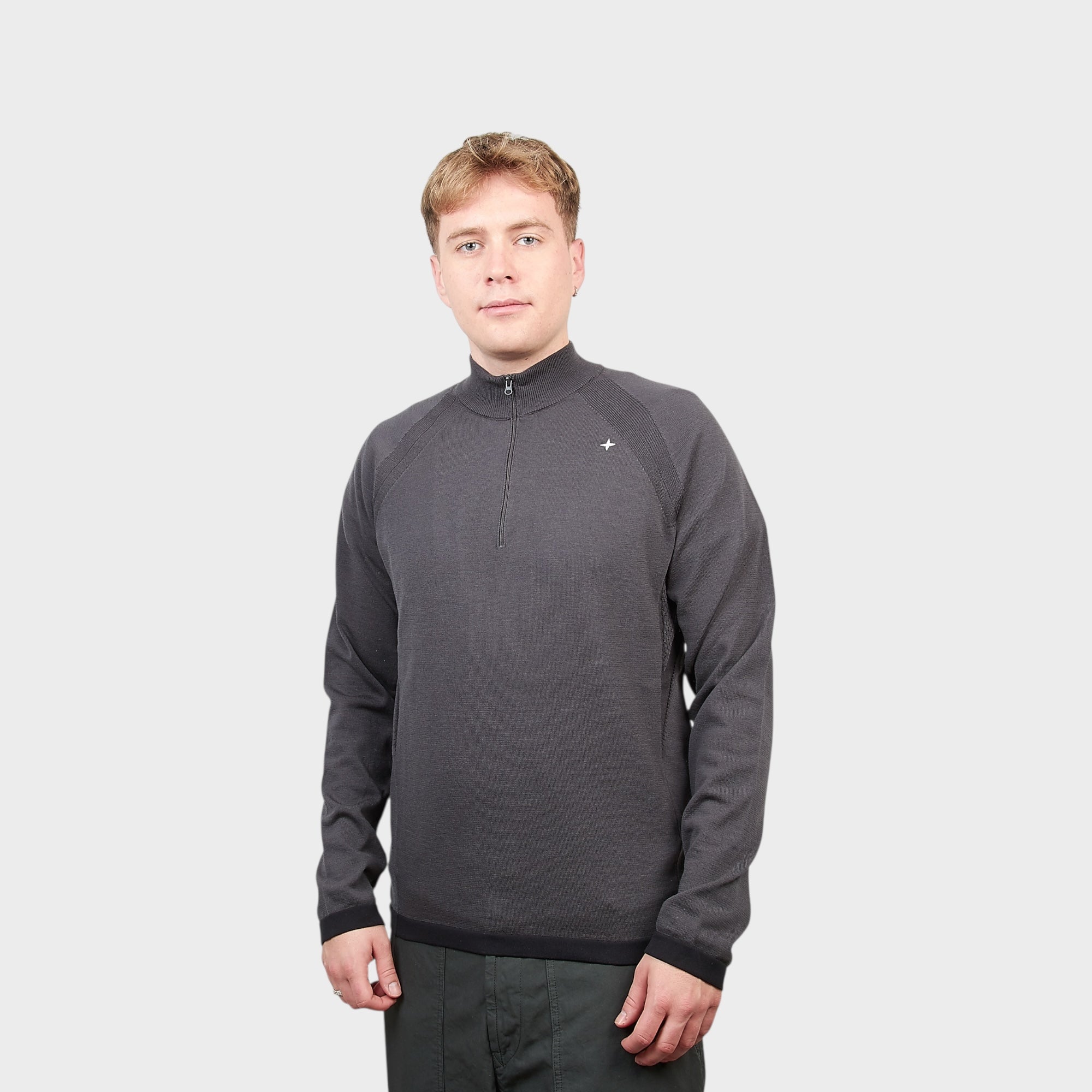 Stone Island Stellina Q-Zip Sweater In Dark Grey – Le-fix.com