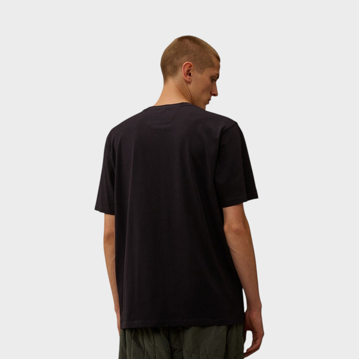 CP Company 30/1 Jersey Short Sleeve Logo T-Shirt In Navy