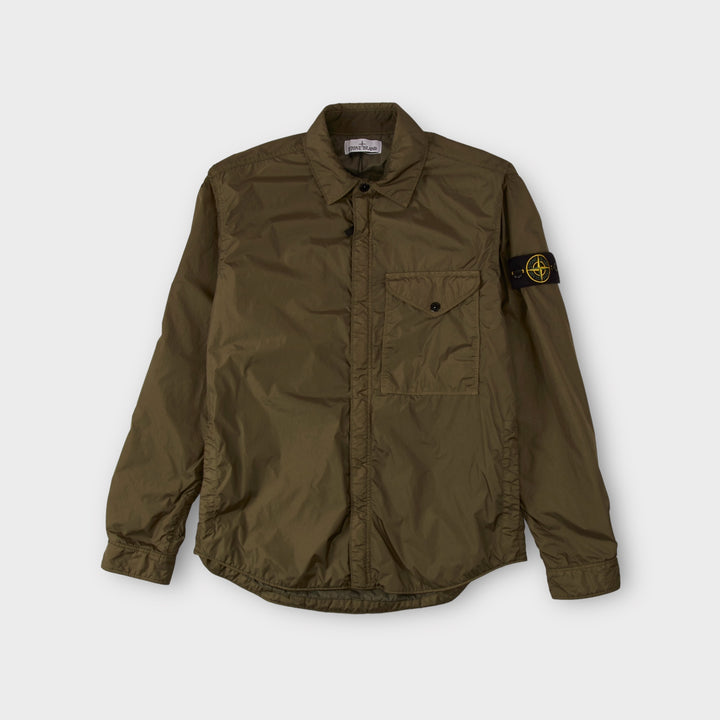 Stone Island Q0123 Garment Dyed Crinkle Reps Jacket In Green