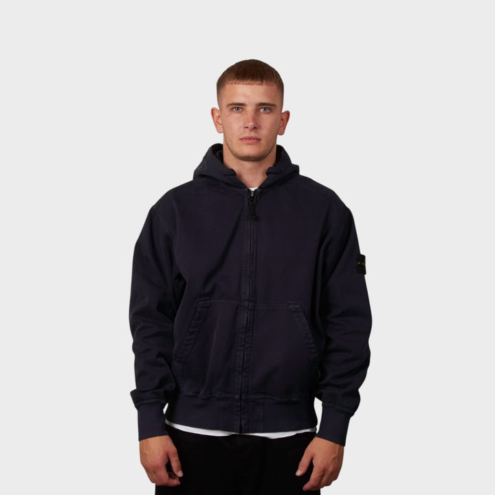 Stone Island Felpa Giubbotto Hooded Jacket In Dark Blue