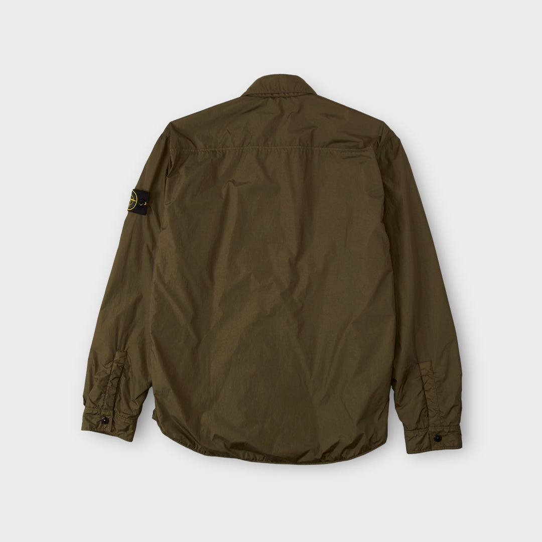 Stone Island Q0123 Garment Dyed Crinkle Reps Jacket In Green