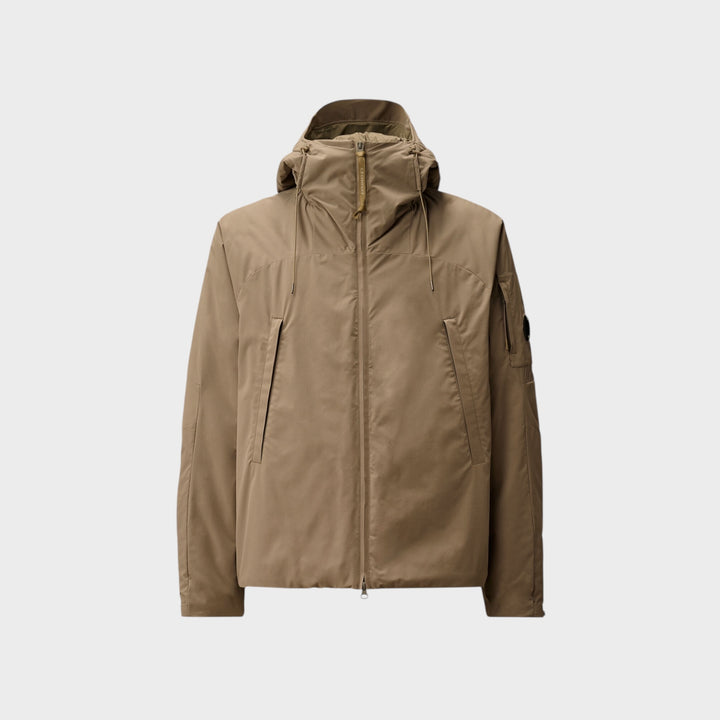 CP Company Pro-Tek Hooded Padded Jacket In Fungi Grey