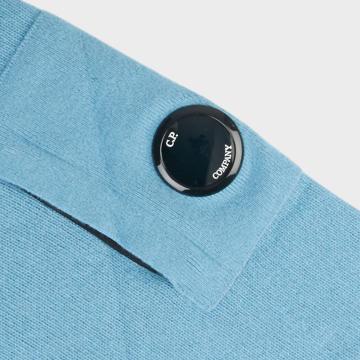 C.P. Company Lambswool GRS Lens Crewneck I Aegean Blue