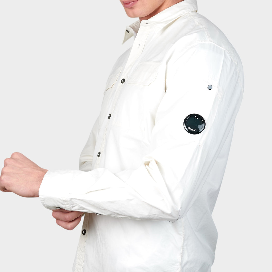 C.P. Company Organic Gabardine Button Skjorte I Gauze White