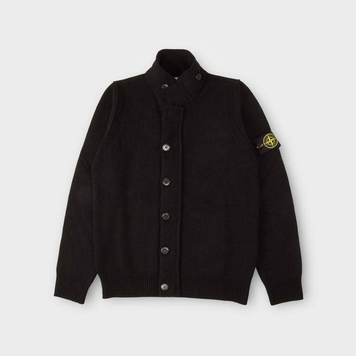 Stone Island 547A3 Full Zip Button Knit I Sort