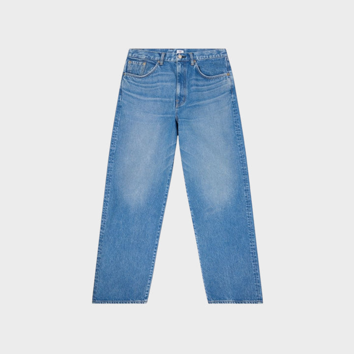 Edwin Wide Pants streetwear stil i blå denim