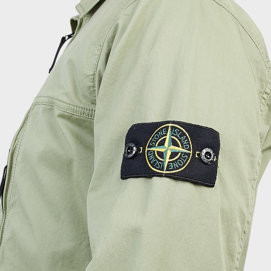 Stone Island Cotton Overshirt In Light Green